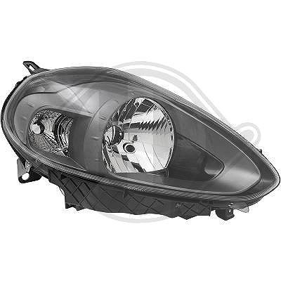 Diederichs Scheinwerfer H4, Gehäuse grau, mit Stellmotor [Hersteller-Nr. 3457982] für Abarth, Fiat