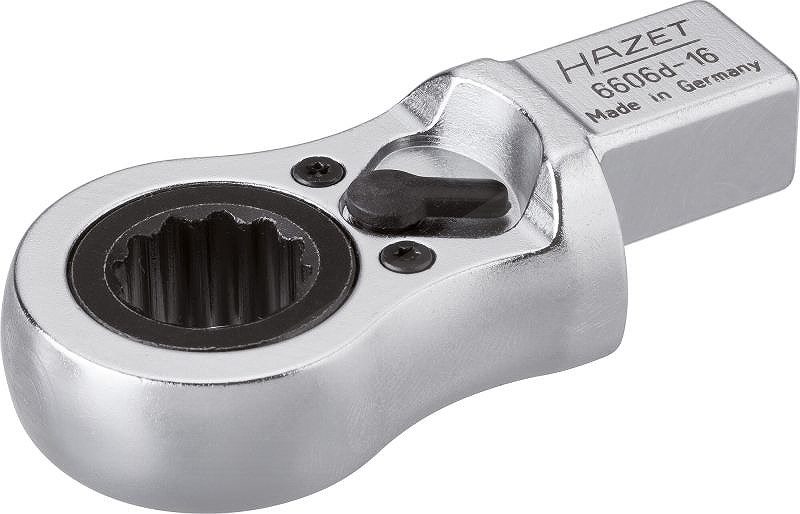 Hazet Einsteck-Ratschen-Ringschlüssel - Vierkant 14x18mm Zwölfkant 16mm [Hersteller-Nr. 6606D-16]