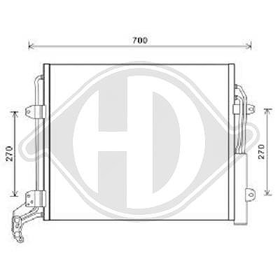 Diederichs Kondensator, Klimaanlage [Hersteller-Nr. DCC1862] für Seat, VW