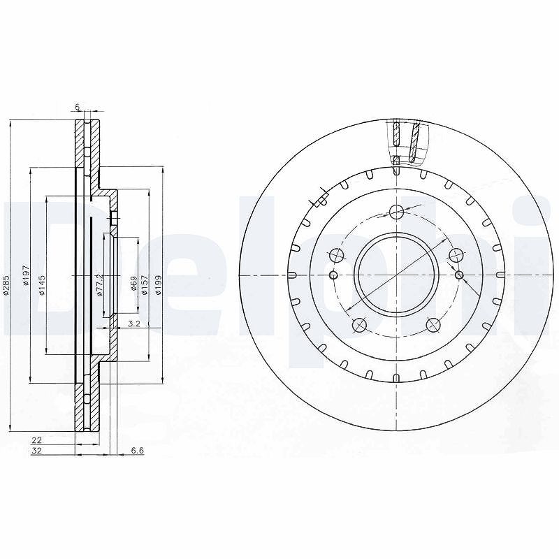 Delphi Bremsscheibe [Hersteller-Nr. BG3814] für Mitsubishi