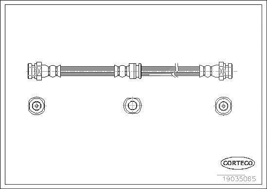 Corteco Bremsschlauch ERSTAUSRÜSTERQUALITÄT [Hersteller-Nr. 19035065] für Mitsubishi