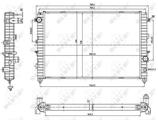 Nrf Kühler, Motorkühlung [Hersteller-Nr. 53197] für Land Rover