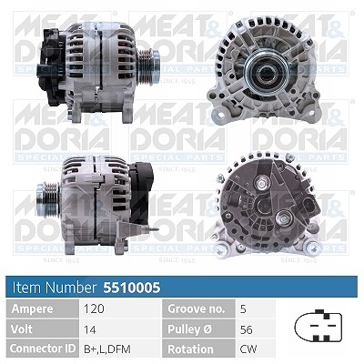 Meat & Doria Generator [Hersteller-Nr. 5510005] für Audi, Skoda, Seat, VW