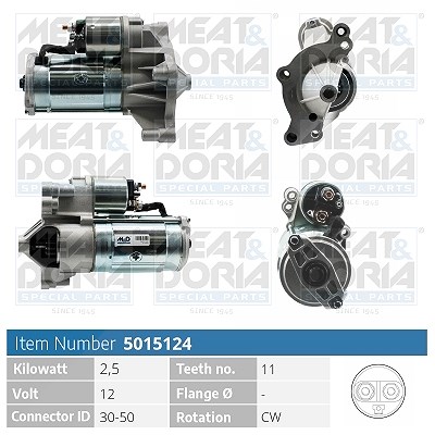 Meat & Doria Starter [Hersteller-Nr. 5015124] für Opel, Fiat, Ds, Mitsubishi, Citroën, Lancia, Peugeot