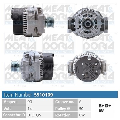 Meat & Doria Generator 90A [Hersteller-Nr. 5510109] für Mercedes-Benz