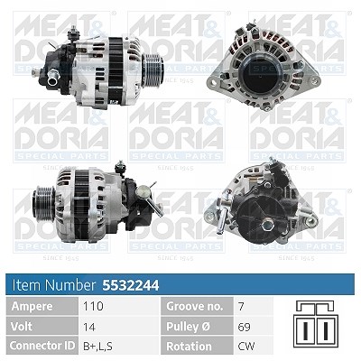 Meat & Doria Generator [Hersteller-Nr. 5532244] für Kia, Hyundai