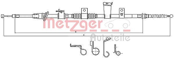 Metzger Autoteile Seilzug, Feststellbremse [Hersteller-Nr. 17.2300] für Citroën, Mitsubishi