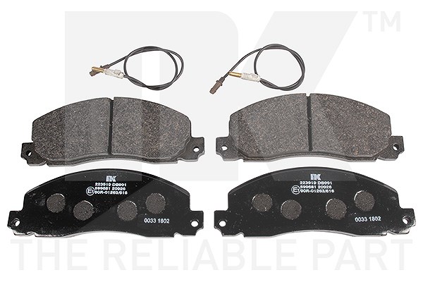 Nk Bremsbelagsatz, Scheibenbremse [Hersteller-Nr. 223919] für Vauxhall, Renault, Fiat, Opel