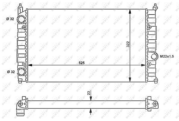 Nrf Kühler, Motorkühlung [Hersteller-Nr. 54707] für VW, Seat
