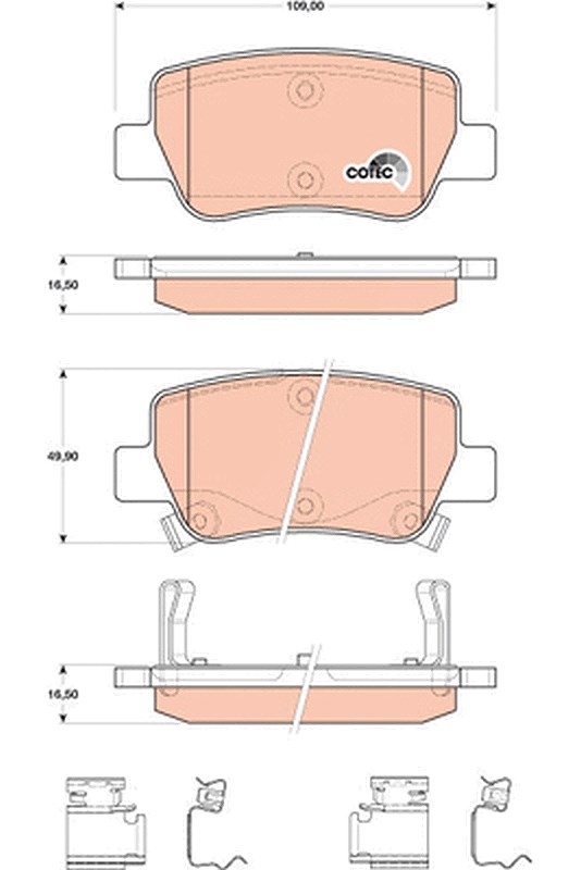 Trw Bremsbeläge hinten (Satz) [Hersteller-Nr. GDB4175] für Toyota