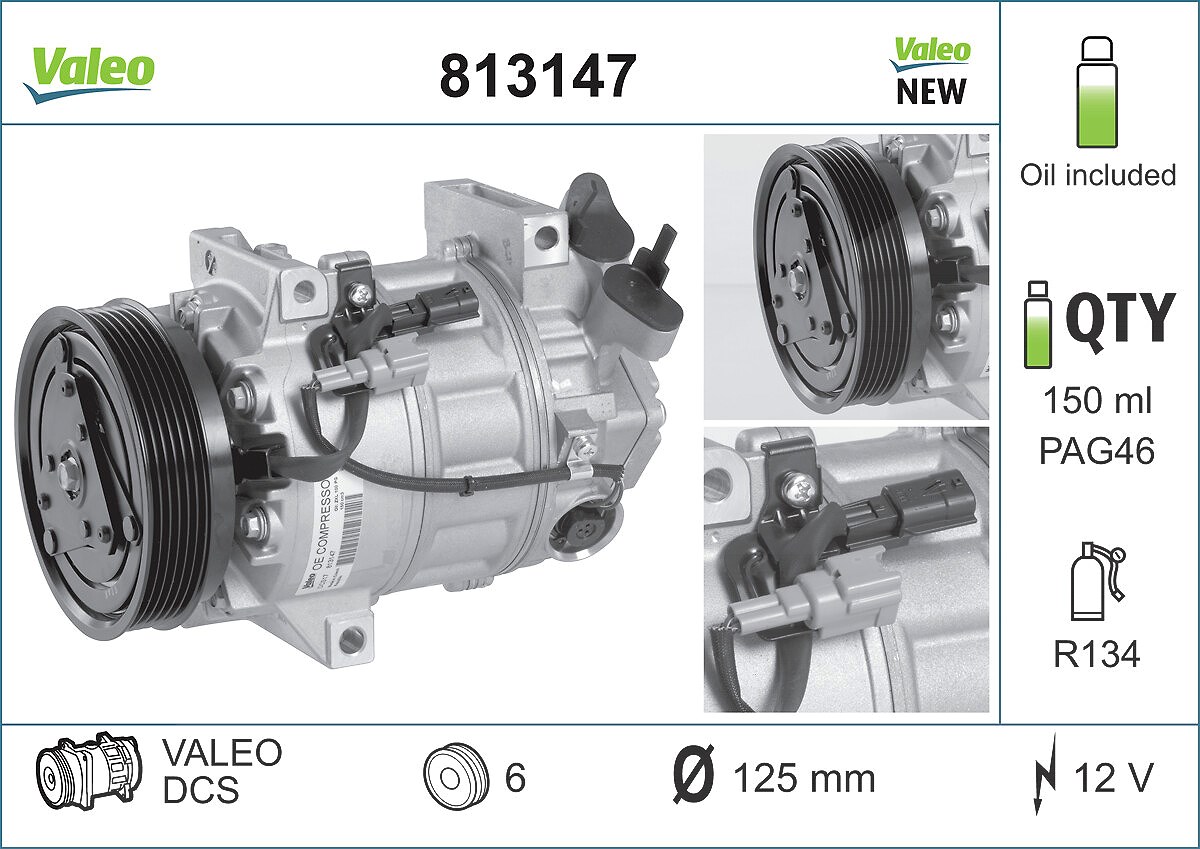 Valeo Klimakompressor DCS [Hersteller-Nr. 813147] für Renault