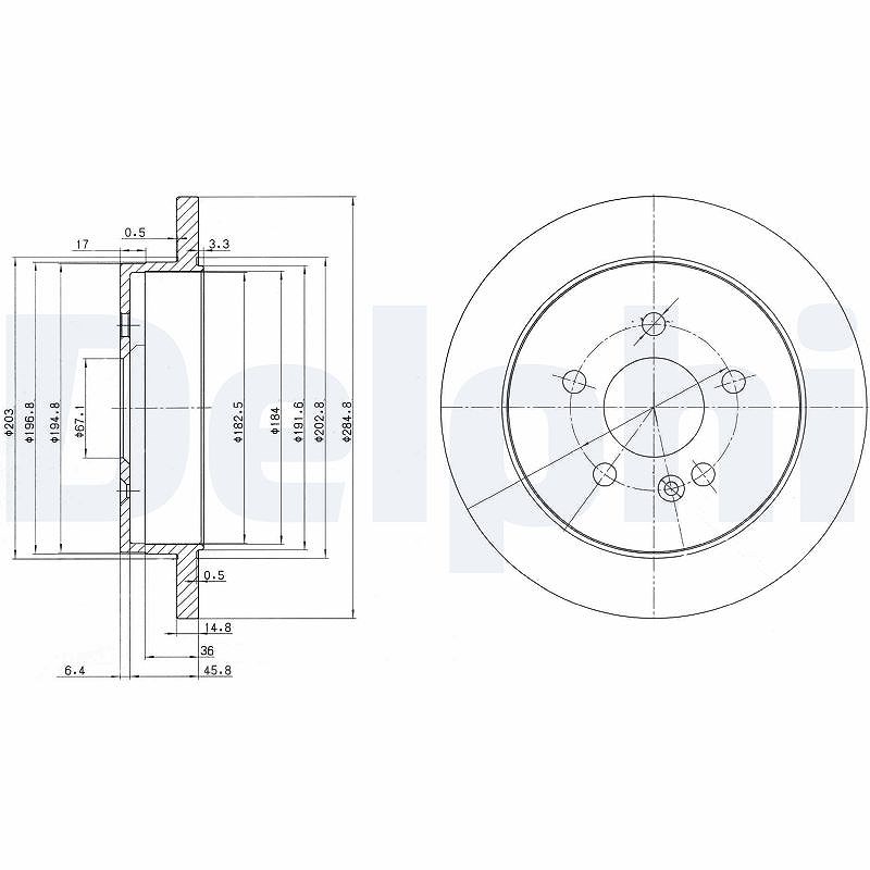 Delphi Bremsscheibe [Hersteller-Nr. BG3398] für Mercedes-Benz
