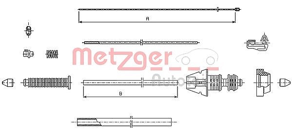 Metzger Autoteile Gaszug [Hersteller-Nr. 493.1] für Lancia, Peugeot, Fiat, Citroën