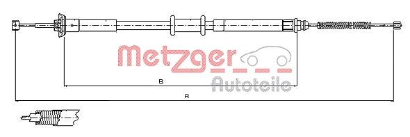 Metzger Autoteile Seilzug, Feststellbremse [Hersteller-Nr. 12.1500] für Lancia