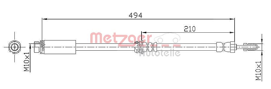 Metzger Autoteile Bremsschlauch [Hersteller-Nr. 4112313] für Ford