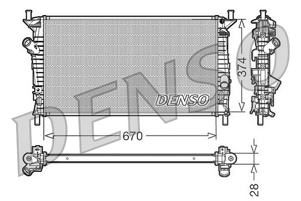 Denso Kühler, Motorkühlung [Hersteller-Nr. DRM10074] für Ford, Citroën, Volvo, Mazda