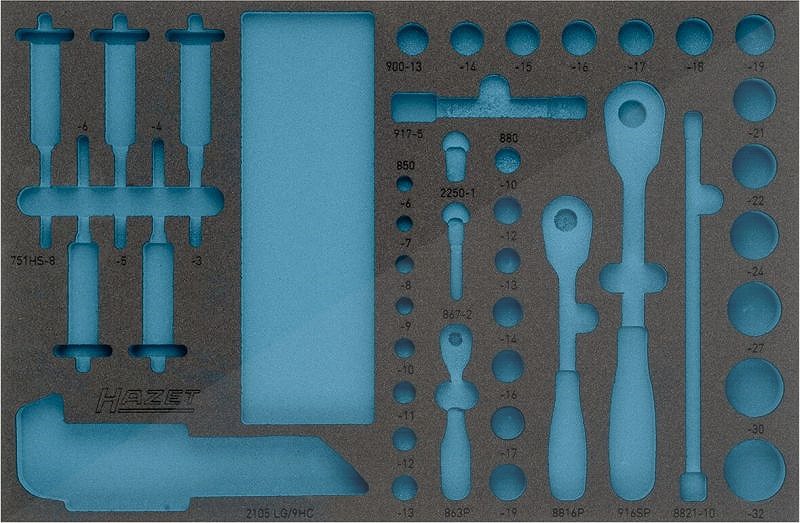 Hazet 2-Komponenten Weichschaum-Einlage - leer - für 163-329/100 [Hersteller-Nr. 163-329L]