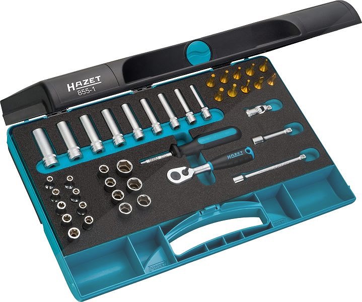 Hazet Steckschlüssel Satz - 1/4 TORX®, Schlitz, PH, Sechskant -40-tlg. [Hersteller-Nr. 855-1]