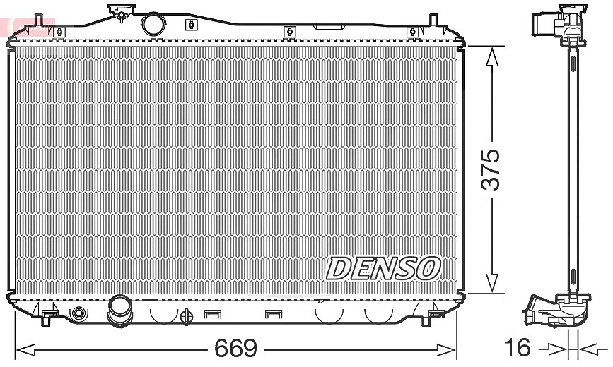 Denso Kühler, Motorkühlung [Hersteller-Nr. DRM40042] für Honda