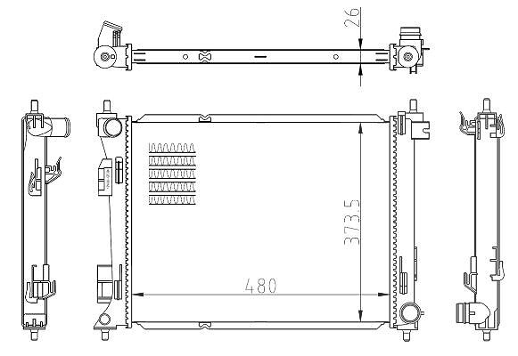 Nrf Kühler, Motorkühlung [Hersteller-Nr. 550039] für Kia
