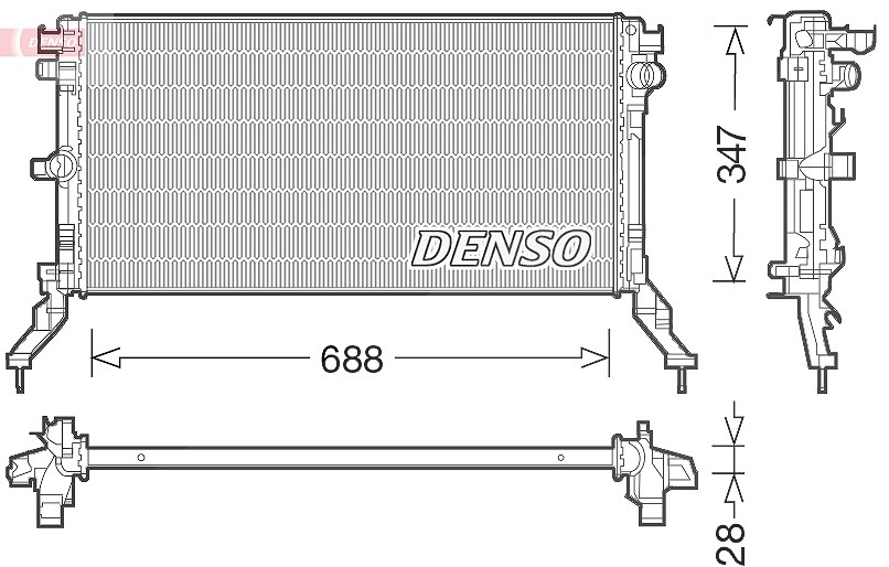 Denso Kühler, Motorkühlung [Hersteller-Nr. DRM23039] für Renault