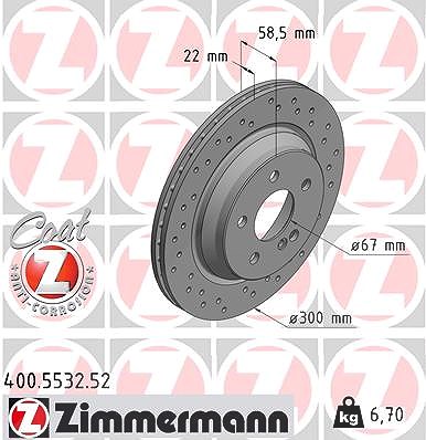 Zimmermann Bremsscheibe [Hersteller-Nr. 400.5532.52] für Mercedes-Benz