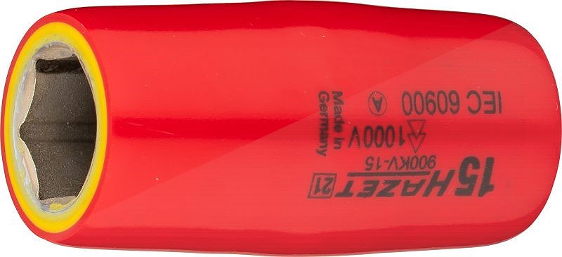 Hazet Steckschlüsseleinsatz - schutzisoliert - 1/2 - Sechskant - 15mm [Hersteller-Nr. 900KV-15]