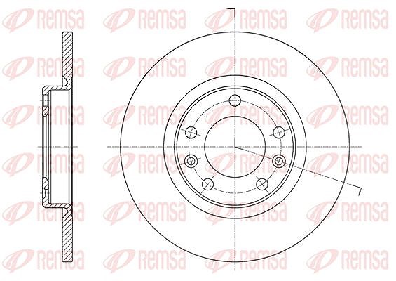 Kawe 1x Bremsscheibe Hinterachse Voll [Hersteller-Nr. 6155500] für Peugeot, Citroën