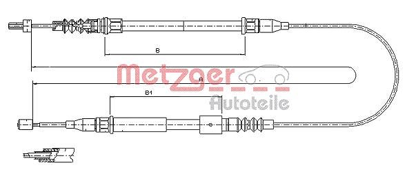 Metzger Autoteile Seilzug, Feststellbremse [Hersteller-Nr. 11.5769] für Opel