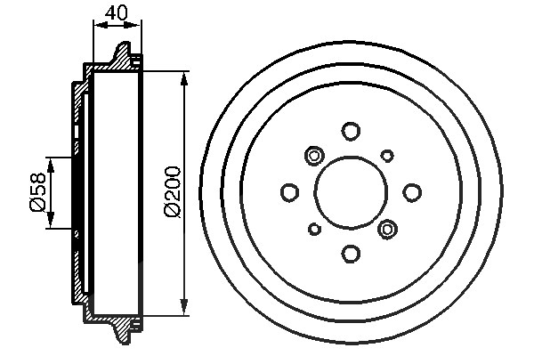 Bosch 1x Bremstrommel [Hersteller-Nr. 0986477141] für Suzuki