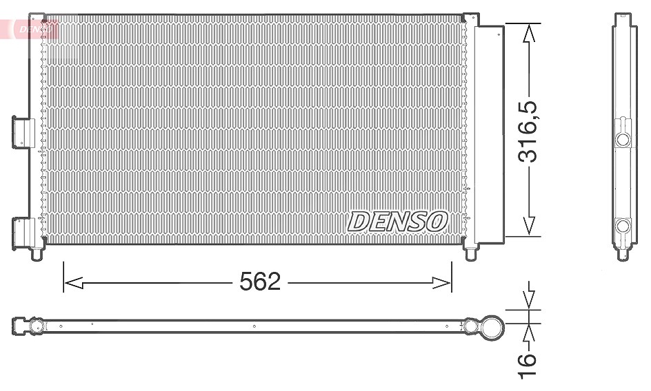 Denso Kondensator, Klimaanlage [Hersteller-Nr. DCN09072] für Fiat, Lancia