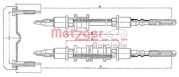 Metzger Autoteile Seilzug, Feststellbremse [Hersteller-Nr. 11.5971] für Opel