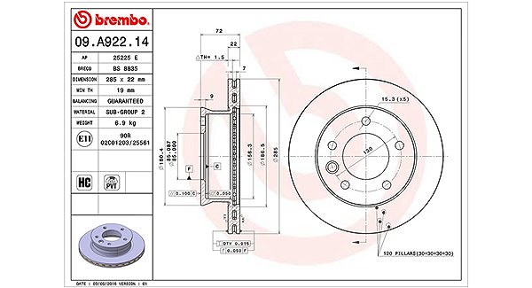 Magneti Marelli Bremsscheibe [Hersteller-Nr. 360406099500] für Mercedes-Benz