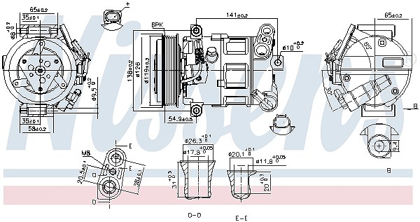 Nissens Kompressor, Klimaanlage [Hersteller-Nr. 890801] für Alfa Romeo