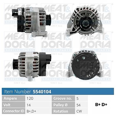 Meat & Doria Generator [Hersteller-Nr. 5540104] für Abarth, Fiat, Lancia, Ford