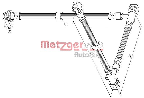 Metzger Autoteile Bremsschlauch [Hersteller-Nr. 4110395] für Nissan