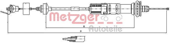 Original METZGER AUTOTEILE Seilzug Kupplungsbetätigung 11.3059 für Peugeot - Bild 4