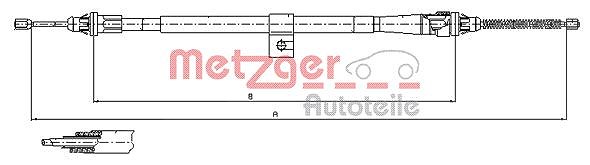 Metzger Autoteile Seilzug, Feststellbremse [Hersteller-Nr. 17.0007] für Nissan