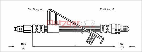 Metzger Autoteile Bremsschlauch [Hersteller-Nr. 4112528] für Ford