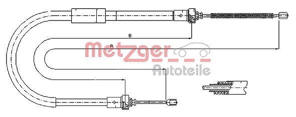 Metzger Autoteile Seilzug, Feststellbremse [Hersteller-Nr. 11.6574] für Renault