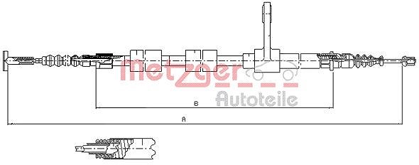 Metzger Autoteile Seilzug, Feststellbremse [Hersteller-Nr. 251.33] für Alfa Romeo