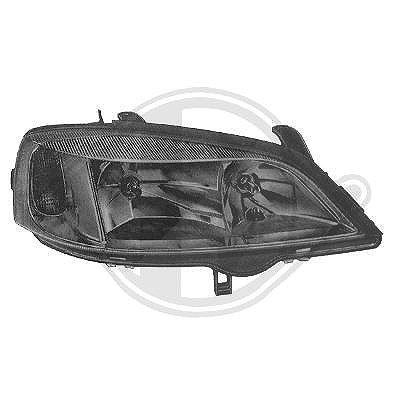 Diederichs Scheinwerfer H7/HB3 elektr LWR schwarz o. Stellmot [Hersteller-Nr. 1805087] für Opel