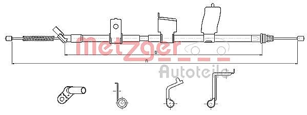 Metzger Autoteile Seilzug, Feststellbremse [Hersteller-Nr. 17.0329] für Nissan