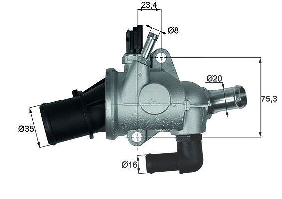 Mahle Thermostat, Kühlmittel [Hersteller-Nr. TI17488] für Lancia, Alfa Romeo