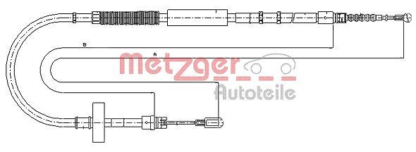 Metzger Autoteile Seilzug, Feststellbremse [Hersteller-Nr. 10.7537] für Audi