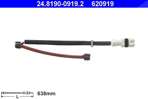 Ate Warnkontakt, Bremsbelagverschleiß [Hersteller-Nr. 24.8190-0919.2] für Porsche