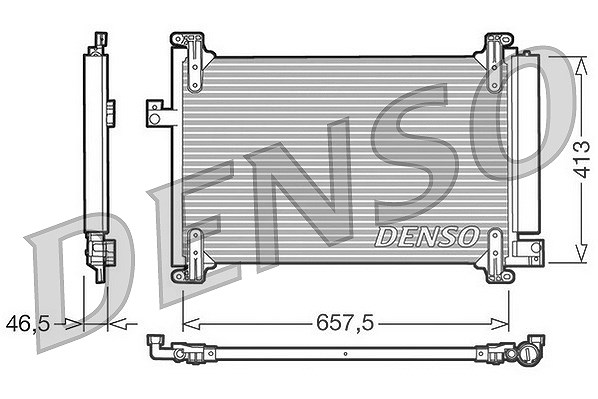 Denso Kondensator, Klimaanlage [Hersteller-Nr. DCN09083] für Fiat
