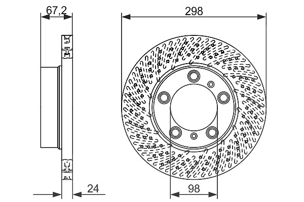 Bosch 1x Bremsscheibe [Hersteller-Nr. 0986479674] für Porsche