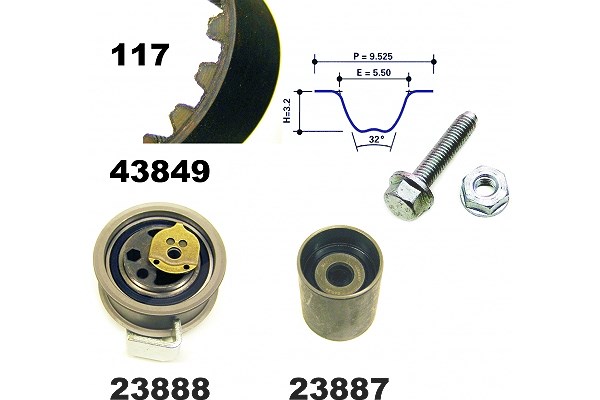 Mapco Zahnriemensatz [Hersteller-Nr. 23849] für Audi, VW