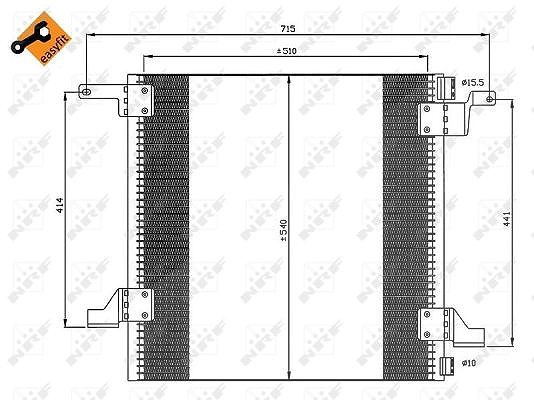 Nrf Kondensator 510x535x16 [Hersteller-Nr. 35526] für Mercedes-Benz